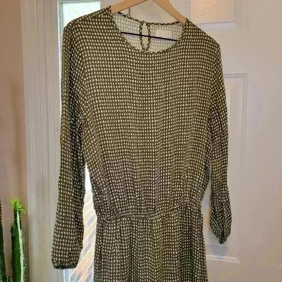 Mud Pie Olive Green Long Sleeve Dress - Picture 2 of 9